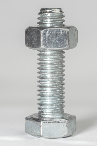 bolt nut washer on white  background isolated