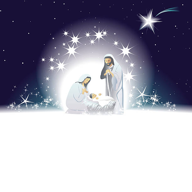 Nativity Scene With Holy Family Stock Illustration - Download Image Now -  Nativity Scene, Christmas, Jesus Christ - iStock