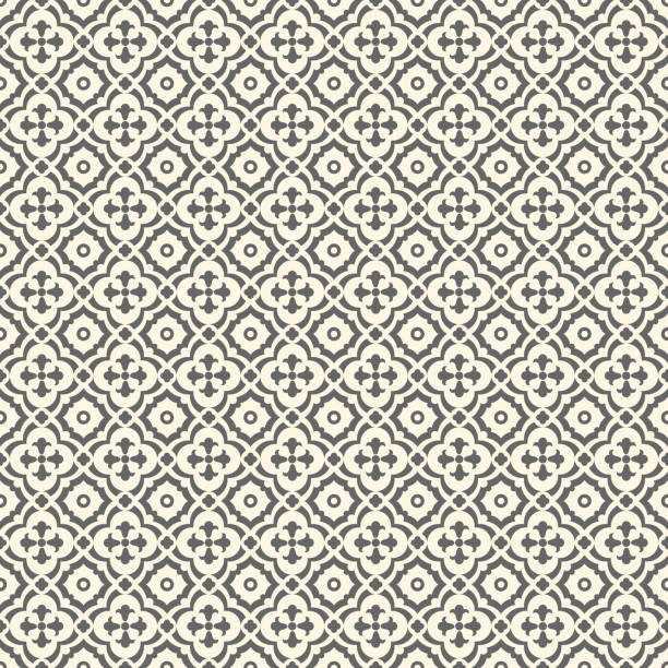 bildbanksillustrationer, clip art samt tecknat material och ikoner med retro floor tiles patern - morisk stil