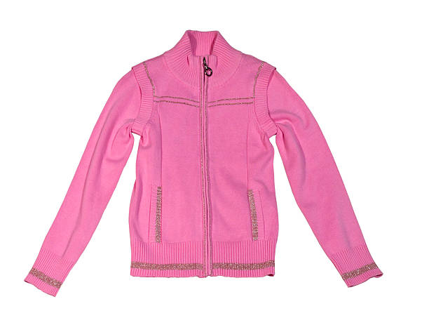 istock Pink children's knitted-jacket. 496431546
