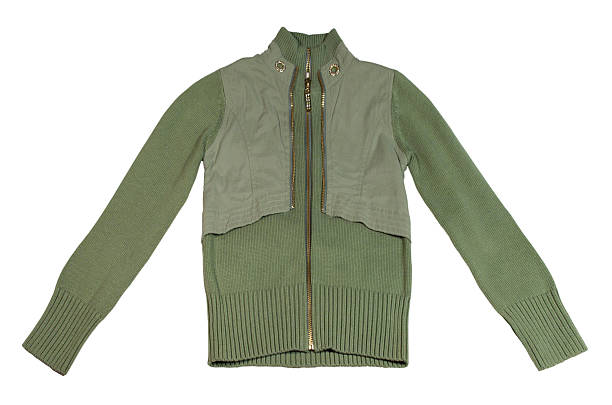 istock Green children's knitted-jacket. 496431646