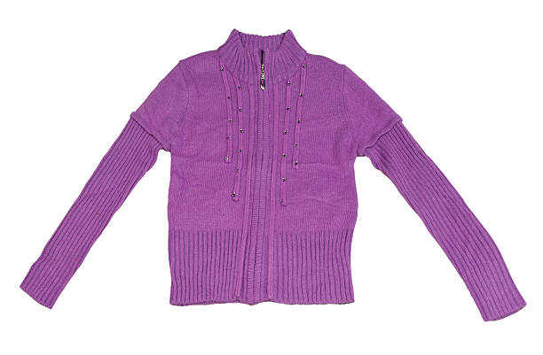 istock Children's light violet knitted jacket. 496431660