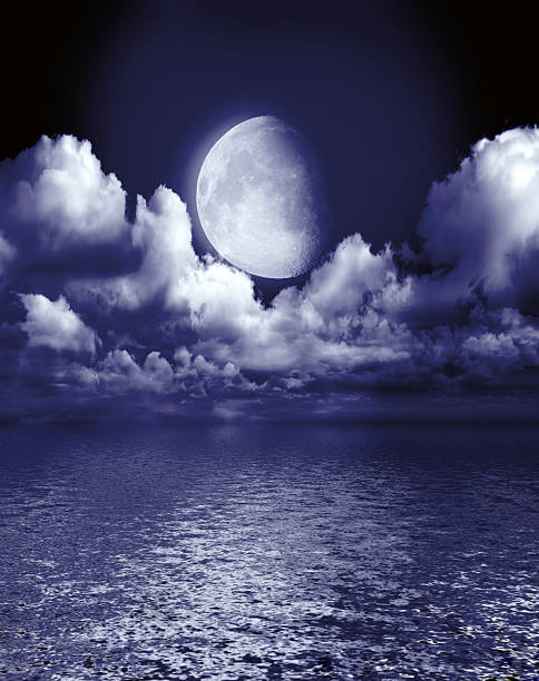 istock The moon in the black sky 496434294