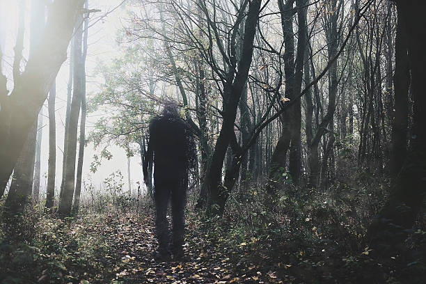 istock ghostly figure walking through woodland 496438370