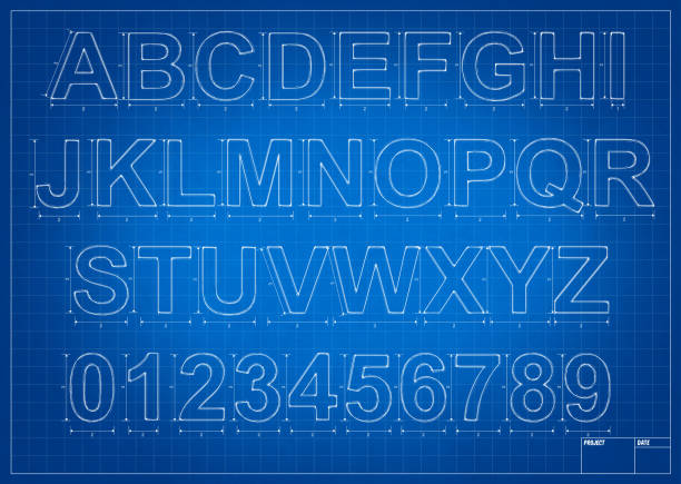 Blueprint Block Lettering 8,700+ Blueprint Letters Stock Illustrations, Royalty-Free Vector ...