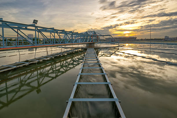 istock Wide Angle View of Water Purification Plant 496439112