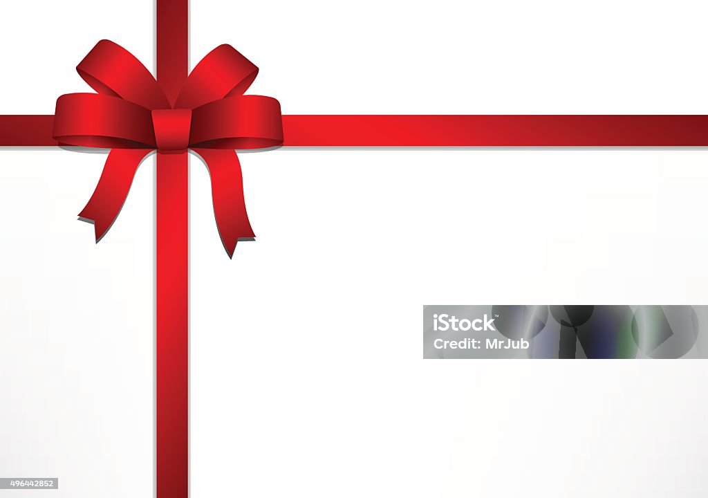 Red Gift Bows And Ribbons On White Gift Box Background Stock Illustration -  Download Image Now - iStock