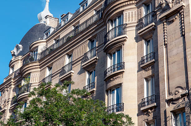 Hausmann style building in Paris - France stock photo