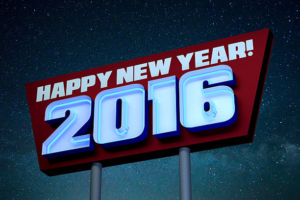 istock Happy New Year! 2016 Neon Sign at Night 496444910