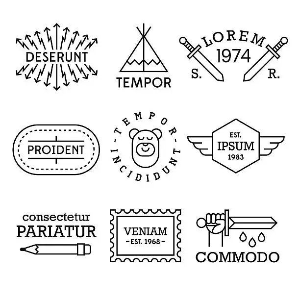 Vector illustration of minimal vintage labels