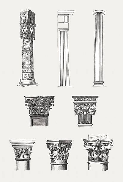 illustrations, cliparts, dessins animés et icônes de architecture classique - column greek culture roman architecture