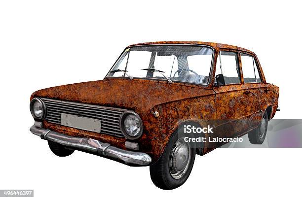 Rusty De Automóviles Foto de stock y más banco de imágenes de Coche - Coche, Coche particular, Fondo blanco
