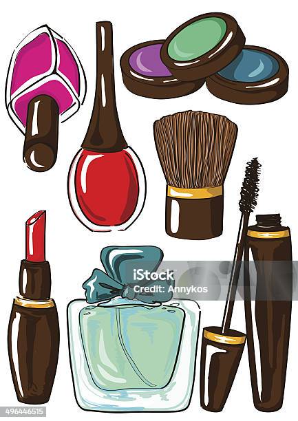 Set Of Isolated Cosmetics Icons Stock Illustration - Download Image Now - Adult, Aromatherapy, Beautiful People