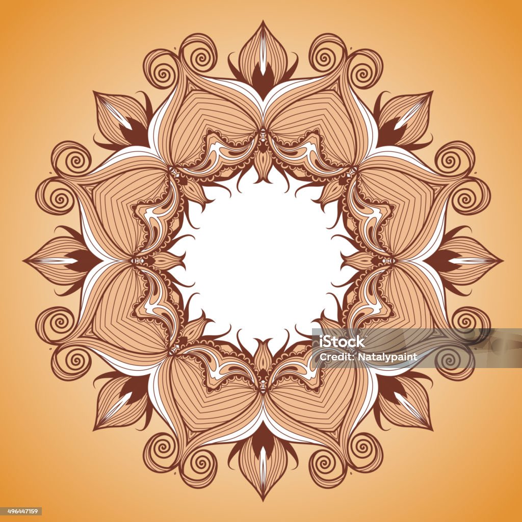 Modello ornamentale rotondo pizzo è come mandala - arte vettoriale royalty-free di Angolo - Descrizione