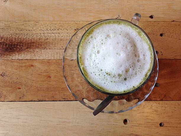 istock hot matcha green tea in a glass cup 496447619