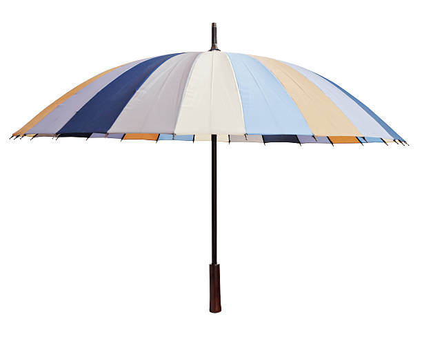 istock side view of open striped multicolored umbrella 496447701