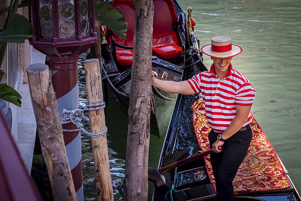 istock Happy Gondolier in Venice Italy 496449041