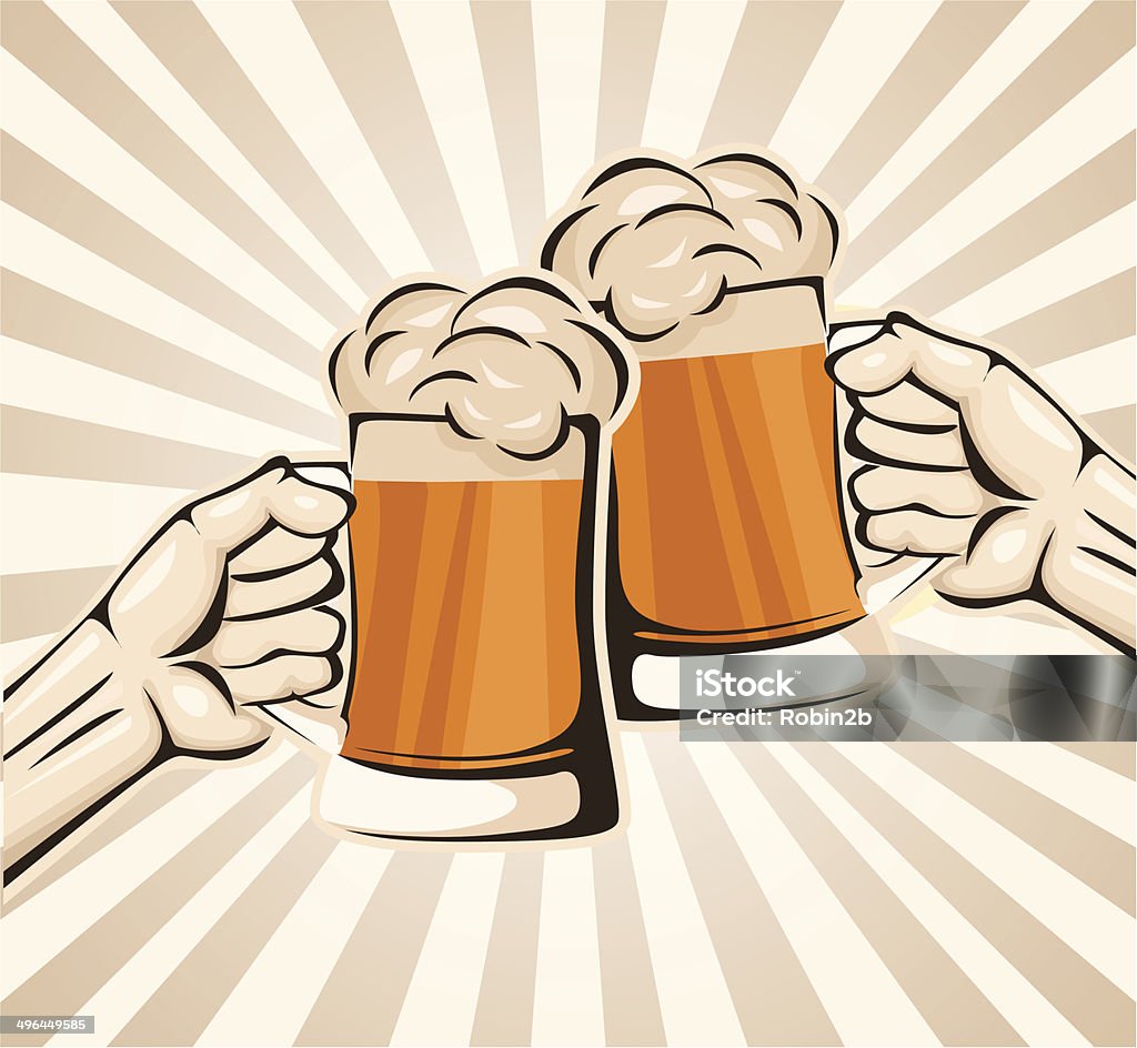 Toast avec de la bière - clipart vectoriel de Adulte libre de droits