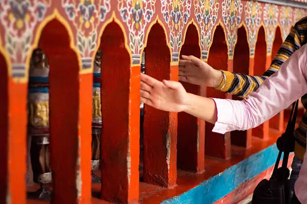 Buddhist praying wheel.