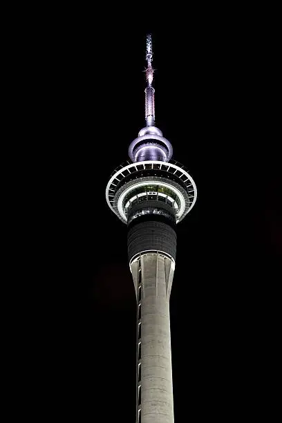 Sky tower at night, Auckland, New Zealand