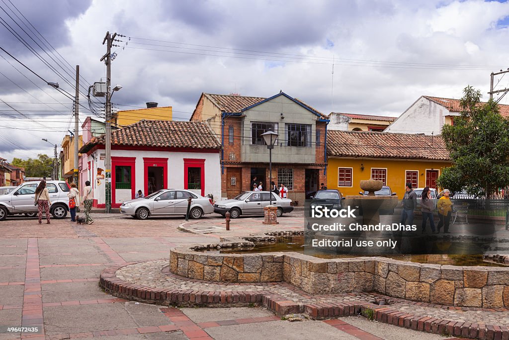 Колумбия, Южная Америка — городская площадь в Tabio - Стоковые фото Кундинамарка роялти-фри