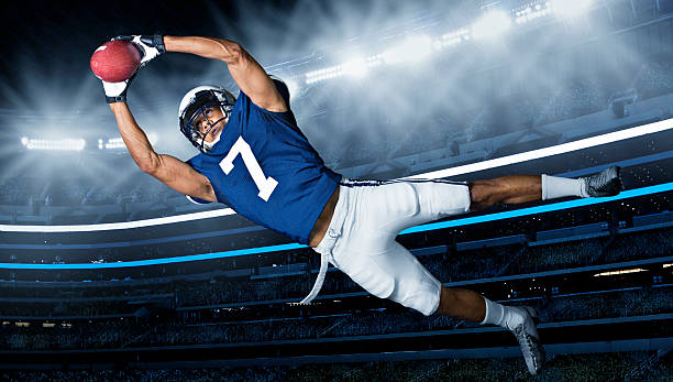 American Football Touchdown Catch stock photo