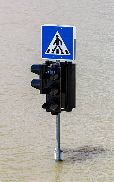 istock Crossing sign in flood 496475997