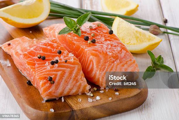 Salmon Stock Photo - Download Image Now - Close-up, Fillet, Food
