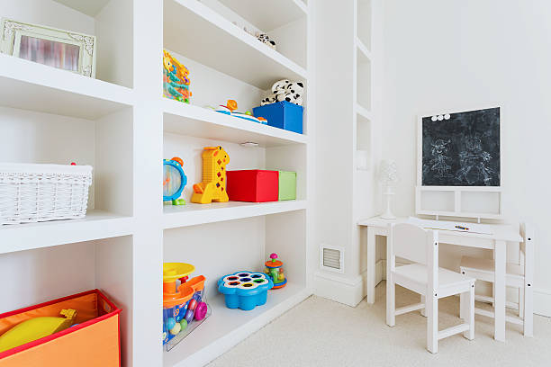 istock White furnitures in child room 496479420
