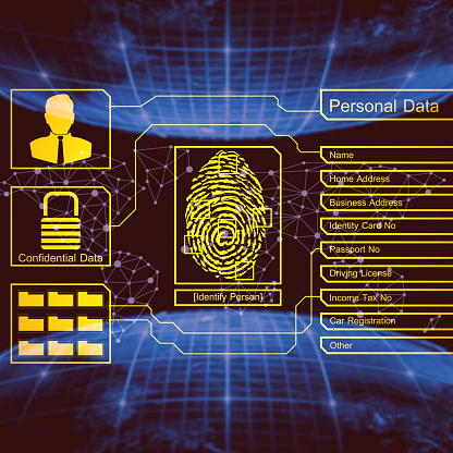 Person identity interface digital security concept