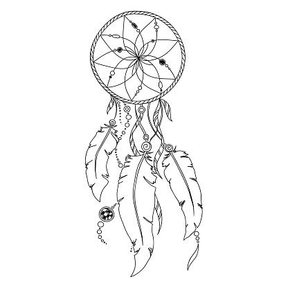 Pattern For Coloring Book Dream Catcher Stock Illustration - Download ...