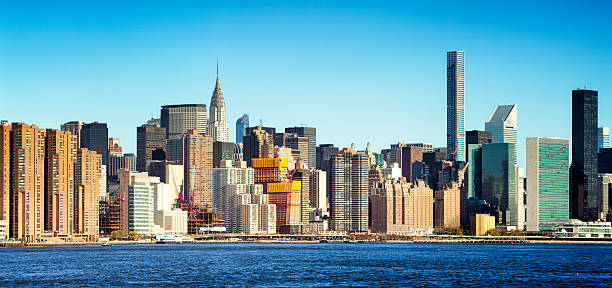 istock New York City East side panoramic skyline blue sky 496483946