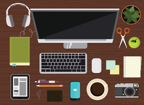 Work Space Stock Illustration - Download Image Now - 2015, Business ...