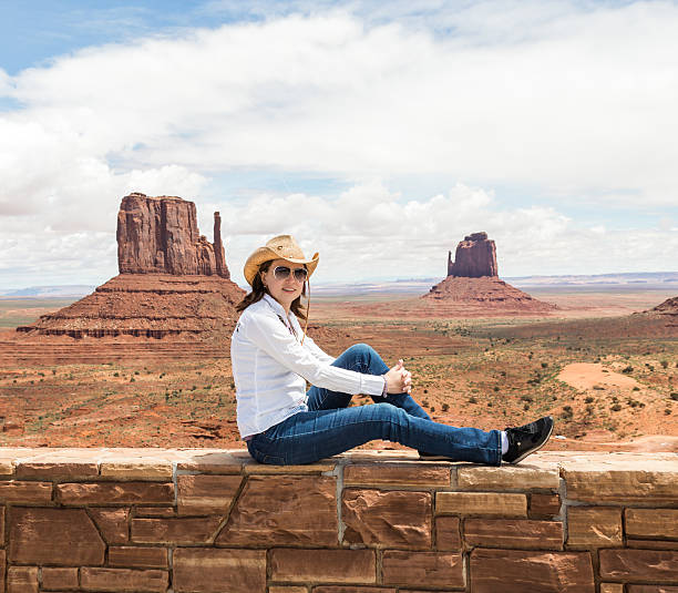 istock Girl in monument valley 496484736