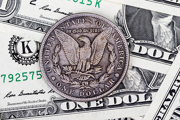 Old one dollar and paper money