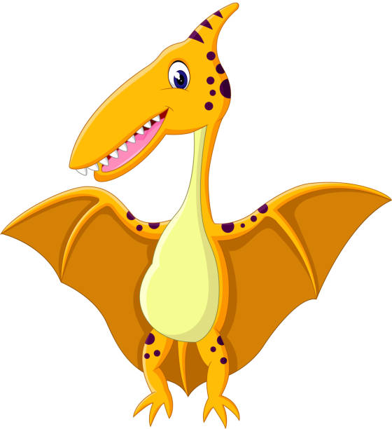 happy pterodaytyl comic - dinosaur toy dino monster stock-grafiken, -clipart, -cartoons und -symbole