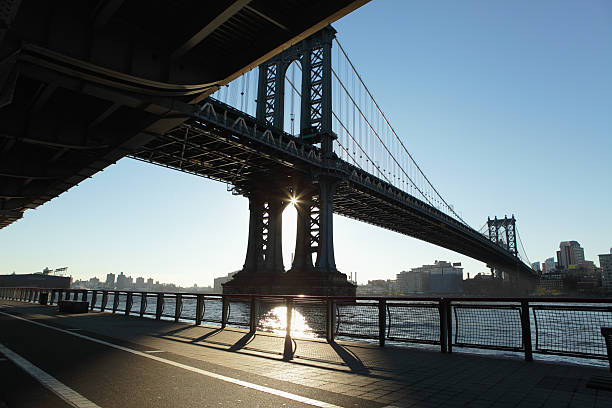 istock Manhattan Bridge and East River sunrise NYC deep shadows 496487516