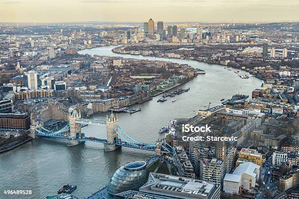 View Of London Stock Photo - Download Image Now - London - England, Thames River, Aerial View