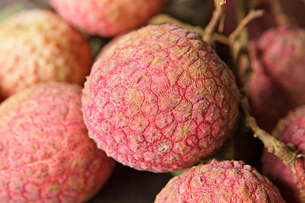 istock Fresh lychees on wooden 496489602