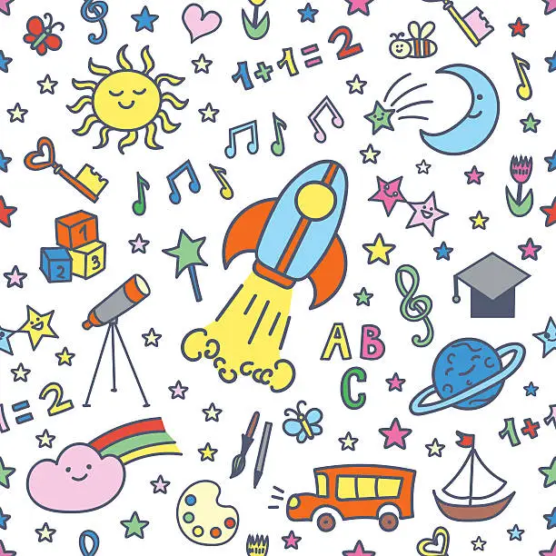 Vector illustration of Education doodle pattern