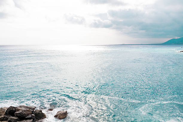 Blue Sea and sky background stock photo