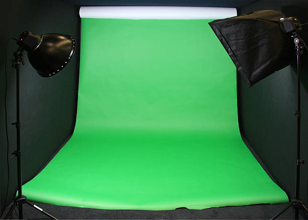 istock Green Screen studio backdrop and film lighting rigs 496493200