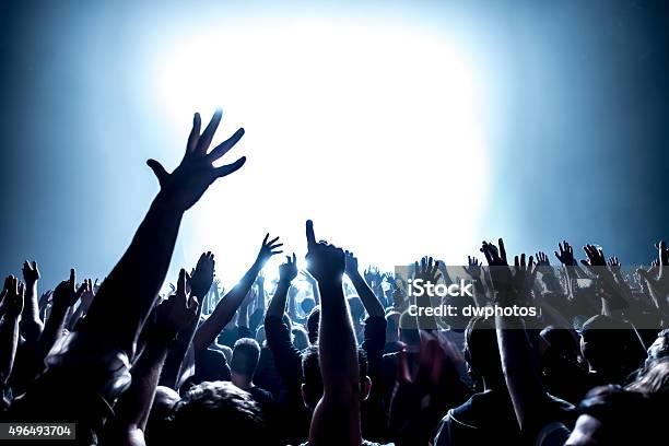 Concert Crowd Stock Photo - Download Image Now - Crowd of People, Party - Social Event, Cheering