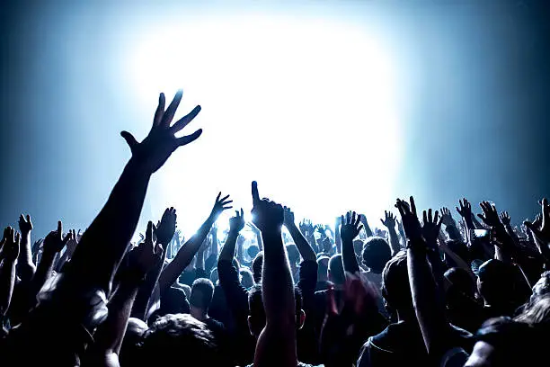 Silhouettes of crowd at a rock concert
