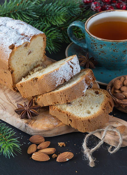 istock Christmas cake with a cup of tea 496493854