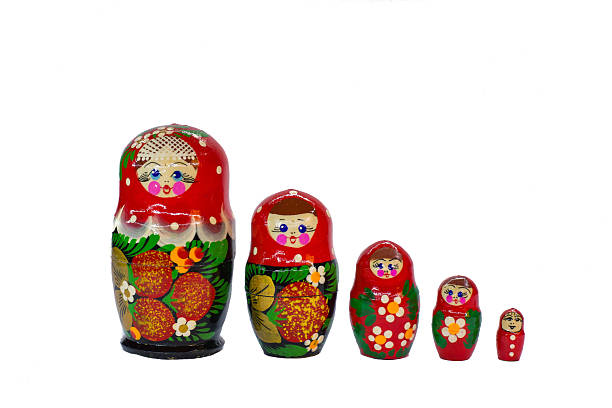 matryoshka recuerdos de muñecas rusas madera - russian nesting doll skill doll russia fotografías e imágenes de stock