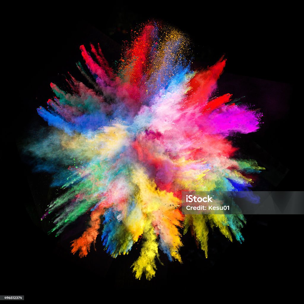 Dark Powder Colorful Launched Colorful Powder Stock Photo - Download Image Now - 2015 ...