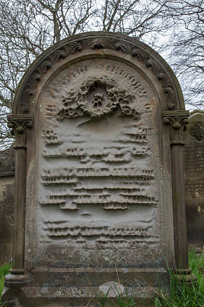 istock weathered gravestone in church text not readable 496515199