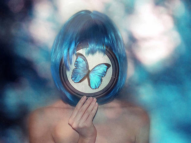 istock Girl with blue hair 496515513