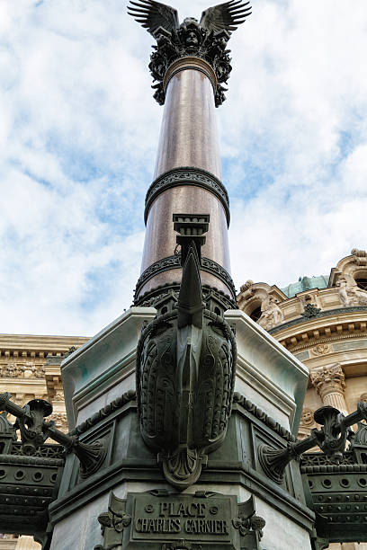 lamppost in front of the opera Garnier, Paris stock photo